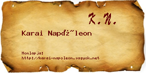 Karai Napóleon névjegykártya